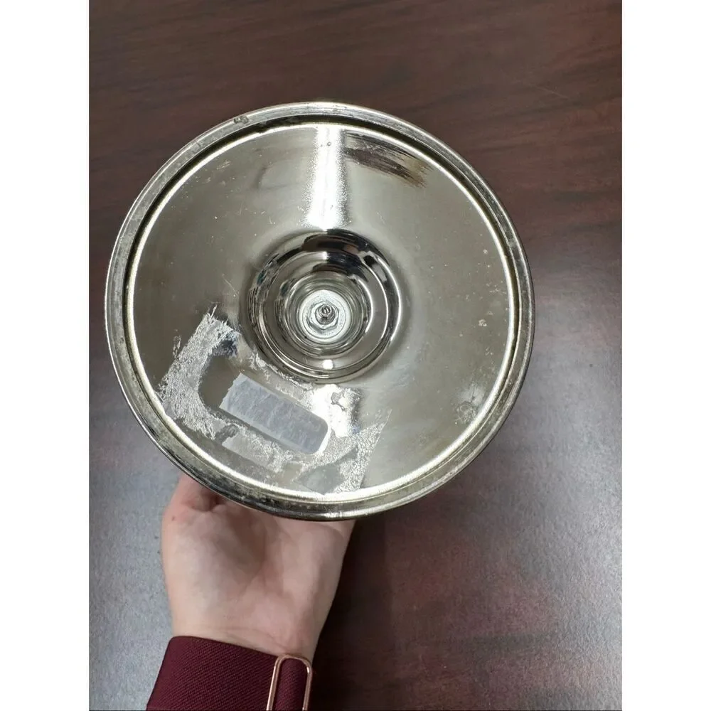 Bath & Body Works Vine Leaf Silver Pedestal 3 Wick Candle Holder